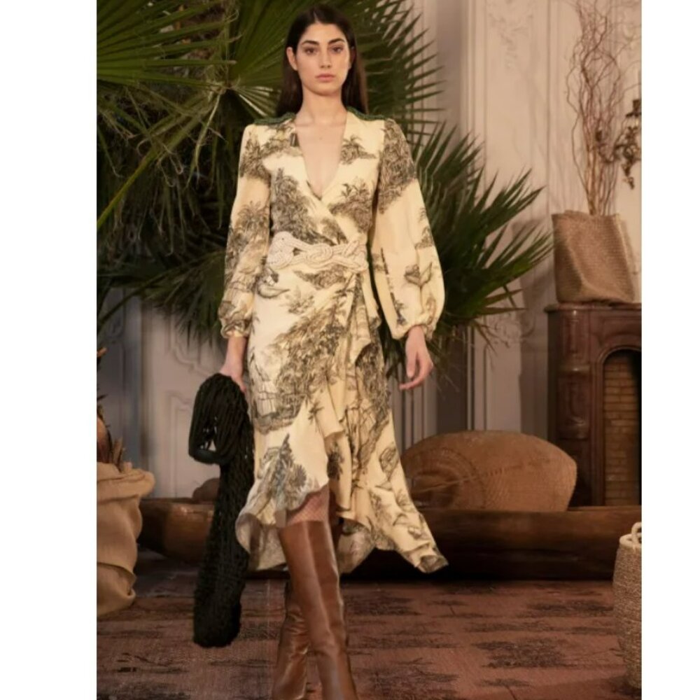 Johanna Ortiz Al Son Del Tambor Silk-Georgette Midi Dress + Woven Belt - Picture 5 of 16